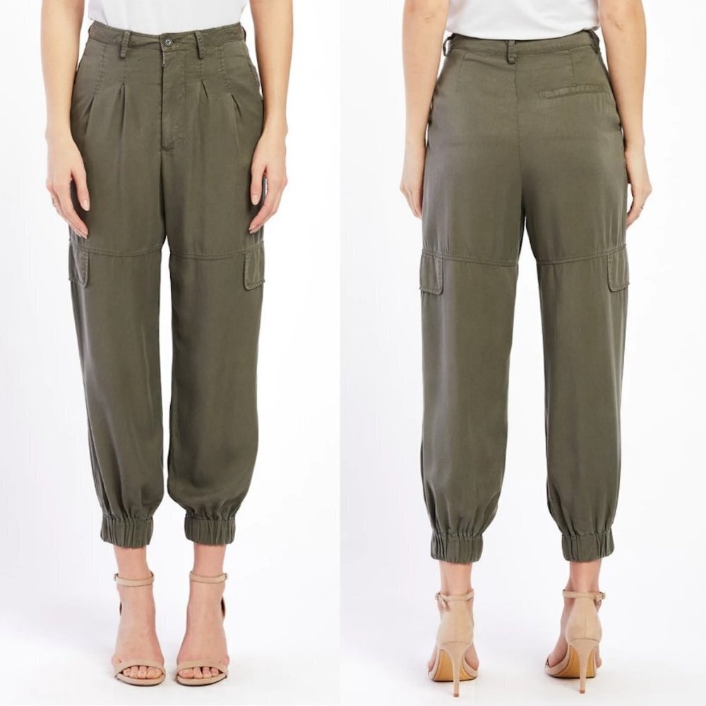 NWT New Velvet Heart Laurent Pleated Olive Jogger Size L - Picture 2 of 10